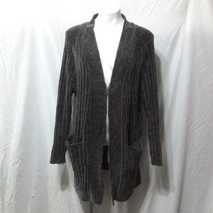 Zara Chunky Knit Open Front Long Cardigan Textured Sweater Effortless Chic M